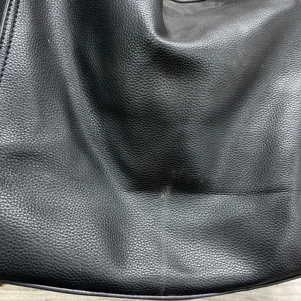 Vegan Le Miel Shoulder Bag Women's Black Beaded‎ Faux Leather Detachable Strap